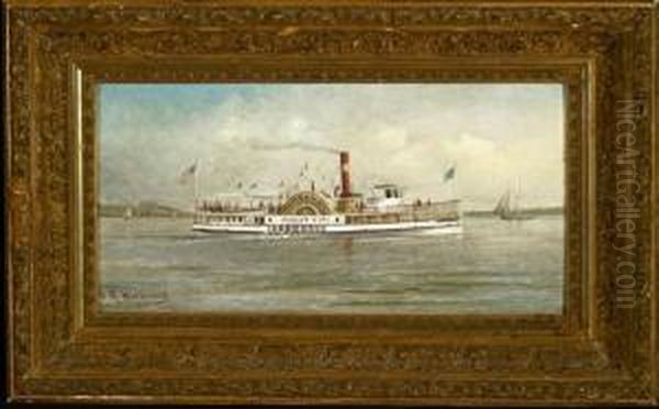 The Forest City Island Steamer Oil Painting by George M. Hathaway