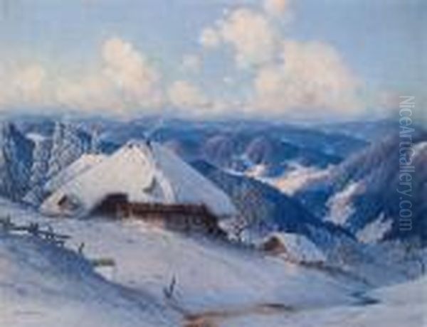 Paesaggio Invernale Oil Painting by Karl Hauptmann