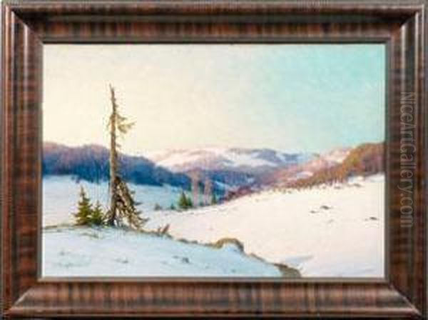 Schwarzwalder Winterlandschaft Oil Painting by Karl Hauptmann