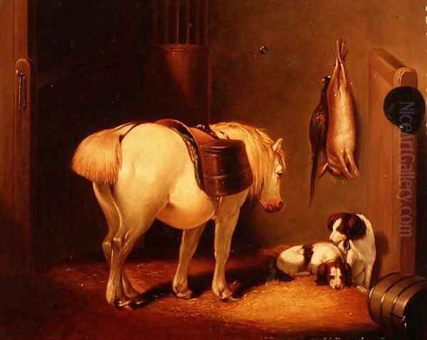 The Gamekeeper's Stable Oil Painting by Abraham Cooper