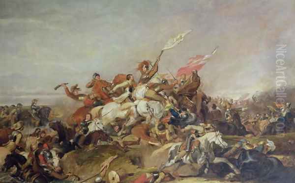 The Battle of Marston Moor in 1644, 1819 Oil Painting by Abraham Cooper