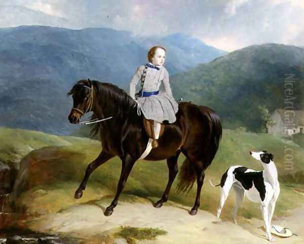 Master Edward Coutts Marjoriebanks on his Pony, c.1851 Oil Painting by Abraham Cooper