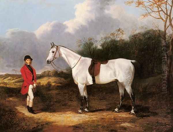 Mr. Stillwell with is Favorite Hunter Oil Painting by Abraham Cooper