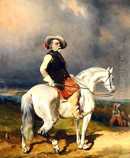 Cavalier on a White Horse Oil Painting by Abraham Cooper