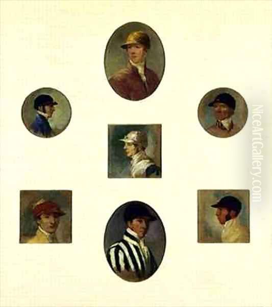 Studies of Jockeys Oil Painting by Abraham Cooper