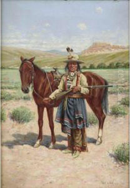 Oklahoma Buck Oil Painting by John Hauser