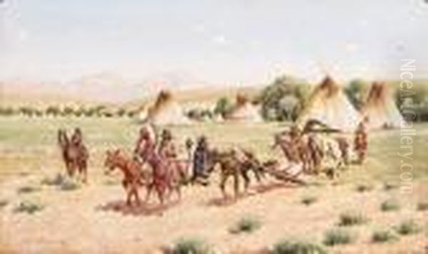 Start For The Buffalo Country Oil Painting by John Hauser