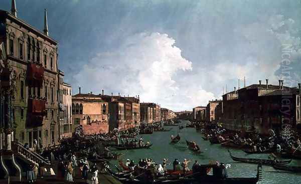 A Regatta on the Grand Canal, c.1735 Oil Painting by Studio of Canaletto, Antonio