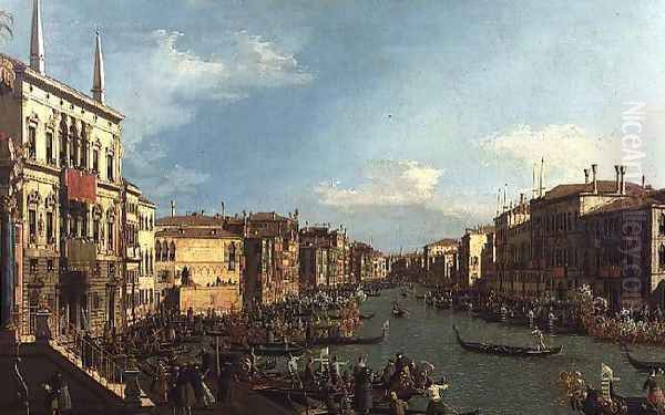 Venice- a Regatta on the Grand Canal Oil Painting by Studio of Canaletto, Antonio