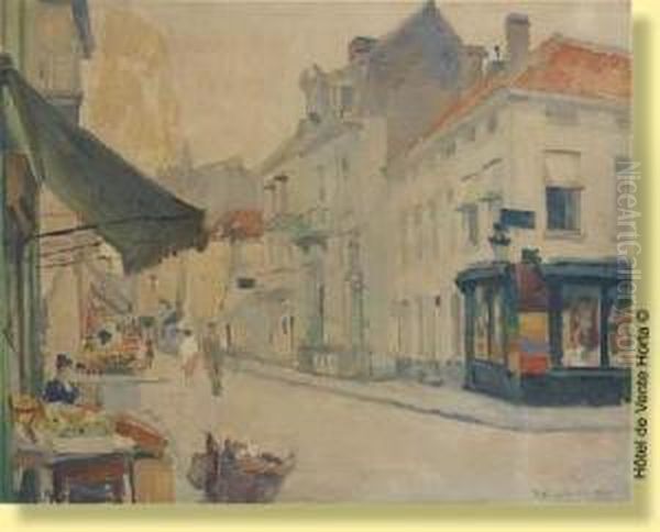 Ruelle Bruxelloise Oil Painting by Gaston Haustrate