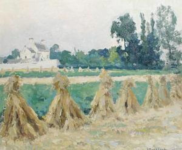 Les Gerbes, Linkebeek Oil Painting by Gaston Haustrate