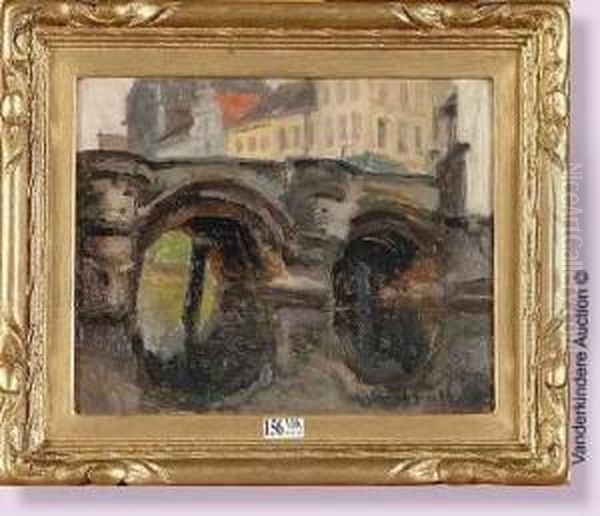 Hoogbrug A Malines Oil Painting by Gaston Haustrate