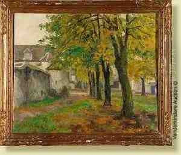 Coin De Village Oil Painting by Gaston Haustrate