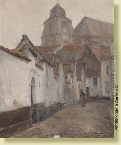 Ruelle Animee Oil Painting by Gaston Haustrate