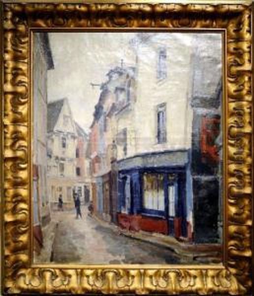 Vue De Ville Oil Painting by Gaston Haustrate