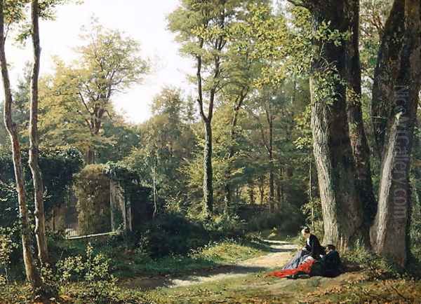 View of Bellevue near Meudon, 1852 Oil Painting by Edouard (Francois Berthelemy Michel) Cibot