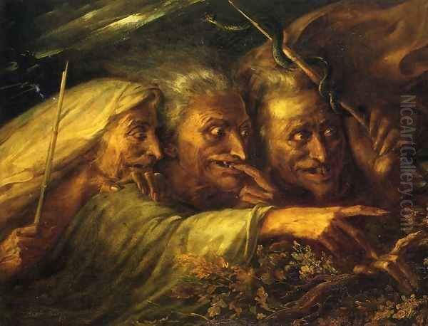 The Three Witches from MacBeth Oil Painting by Alexandre-Marie Colin