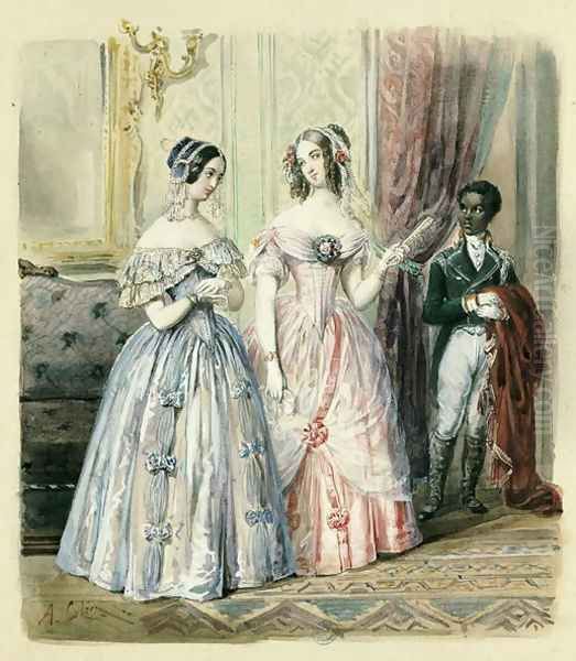 Leaving for the Ball 1830-48 Oil Painting by Alexandre-Marie Colin