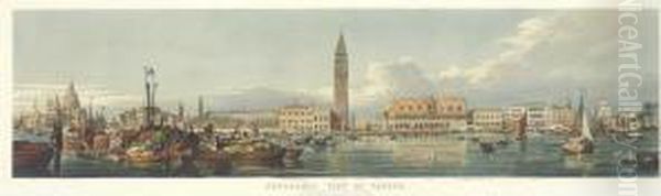 Panoramic View Of Venice Oil Painting by Robert Ii Havell