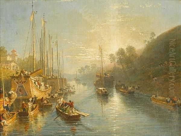 Sunrise On The Grand Canal Of China Oil Painting by William Havell