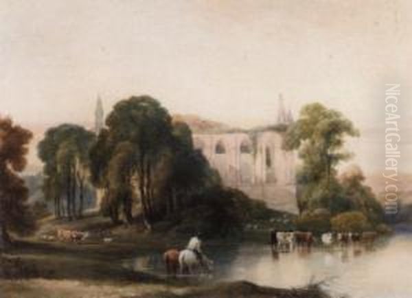 View Of Bolton Abbey, Yorkshire Oil Painting by William Havell