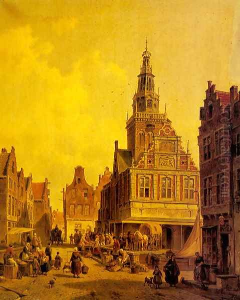 The Weight House, Alkmaar Oil Painting by Jacques Carabain