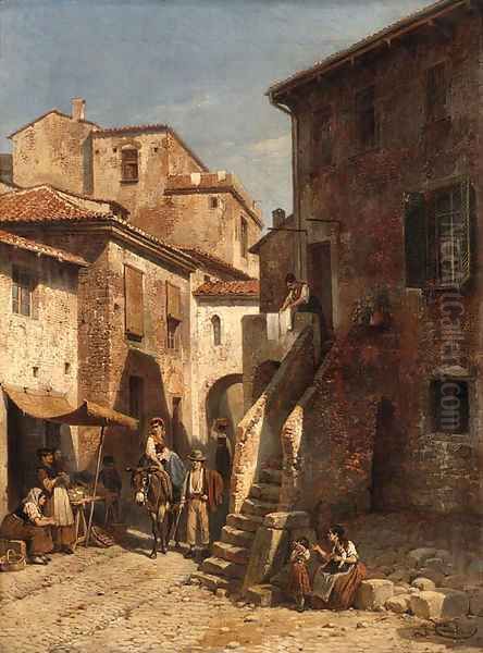 The village Oil Painting by Jacques Carabain