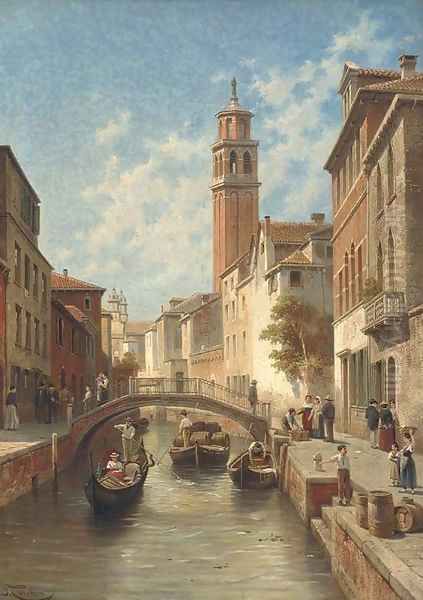 Venetian backwater Oil Painting by Jacques Carabain