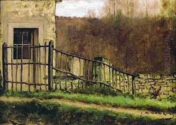 Vue D'une Cloture De Maison Oil Painting by Louis Welden Hawkins