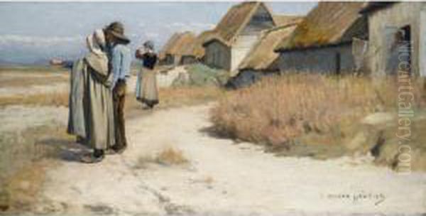 Bretons Sur La Plage Oil Painting by Louis Welden Hawkins