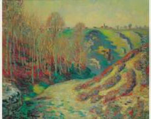 Paysage, Effet D'automne. Oil Painting by Louis Welden Hawkins