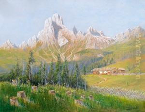 In Den Dolomiten Oil Painting by Vincenz Hawlicek