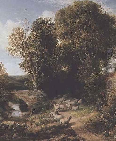 Pastoral Scene, 1865 Oil Painting by George Cole, Snr.