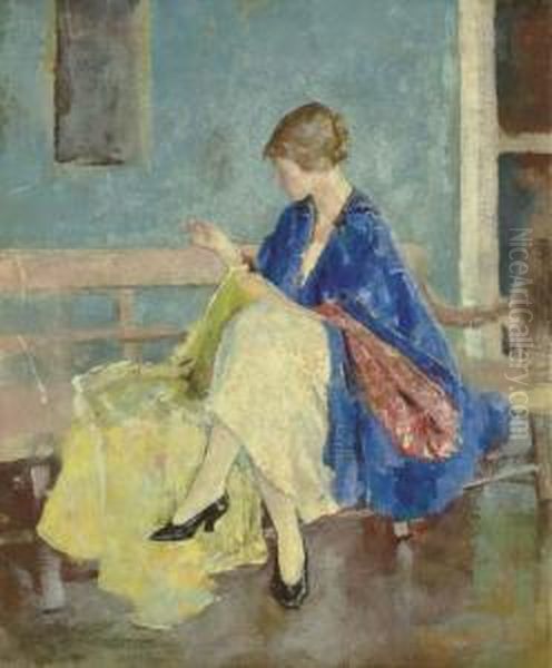 Blue Kimono Oil Painting by Charles Webster Hawthorne