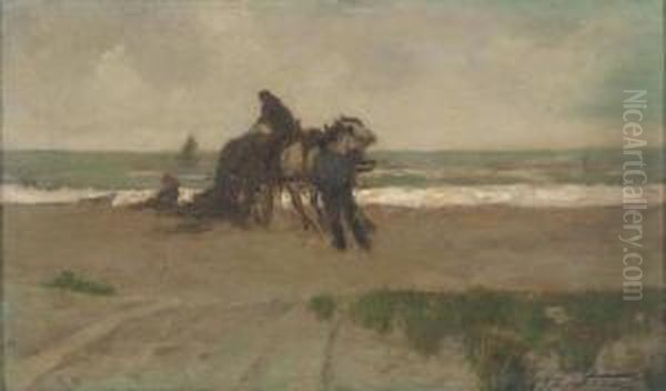 Hauling Sea Weed Oil Painting by Charles Webster Hawthorne