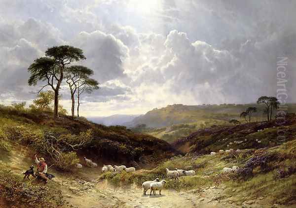 Near Liss, Hampshire Oil Painting by George Cole, Snr.