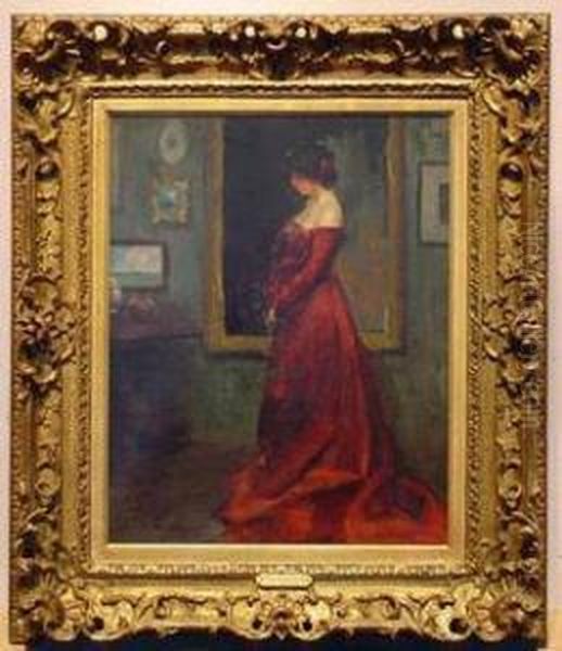 The Red Gown Oil Painting by Charles Webster Hawthorne