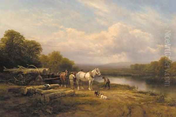 Loading the timber Oil Painting by George Cole, Snr.