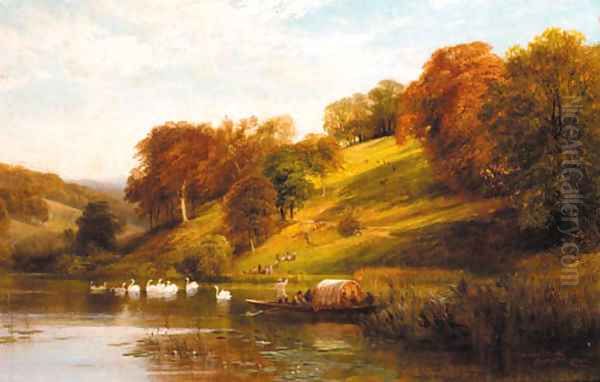 A view of Arundel Park, Sussex Oil Painting by George Cole, Snr.