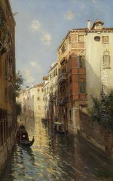 Wasserstrasse In Venedig Oil Painting by Bernard Hay