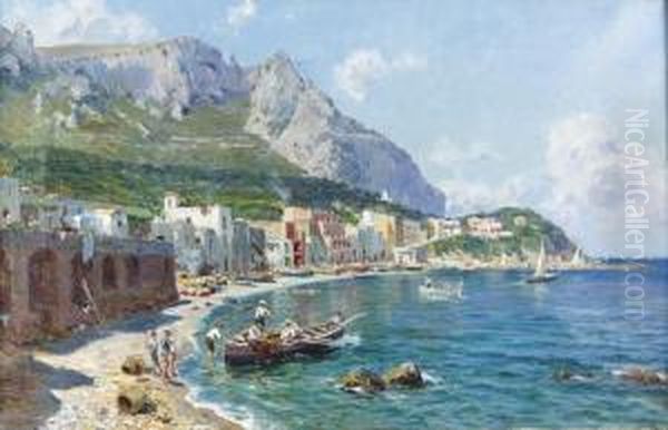 Sommerliche Ansicht Von Marina Di Capri. Oil Painting by Bernard Hay