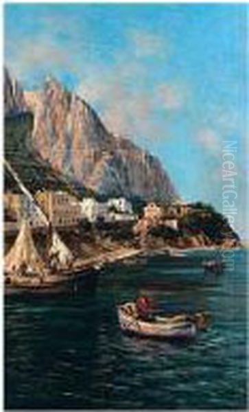 Off The Coast, Southern Italy Oil Painting by Bernard Hay