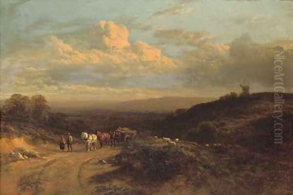 The close of the day Oil Painting by George Cole, Snr.