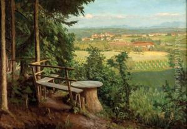 Blick Auf Lambach Oil Painting by Karl Hayd