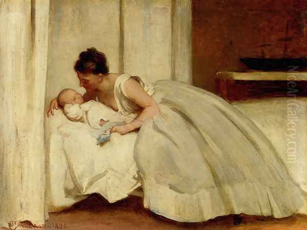 'Letter from Daddy' Oil Painting by Philip Hermogenes Calderon