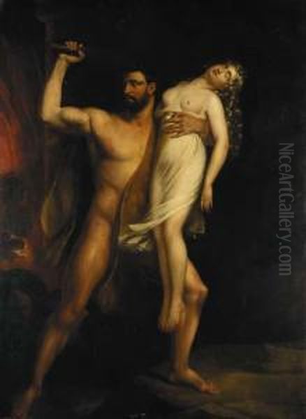 Heracles And Persephone Oil Painting by Benjamin Robert Haydon