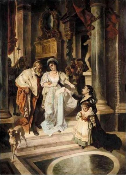 A Mother's Petition Oil Painting by Joseph Hayer