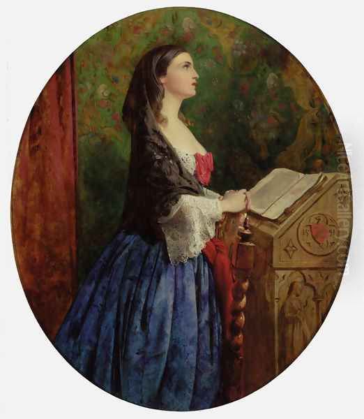 Devotion, 1858 Oil Painting by Philip Hermogenes Calderon