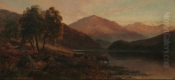 Llyn Dinas, North Wales Oil Painting by Frederick William Hayes