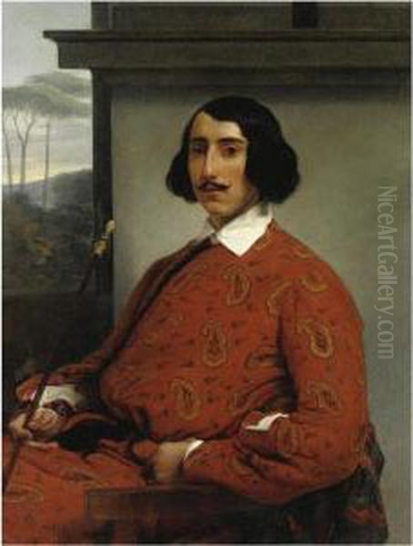 Ritratto Di Gentiluomo (duca Manolo Nunez Falco) Oil Painting by Francesco Paolo Hayez